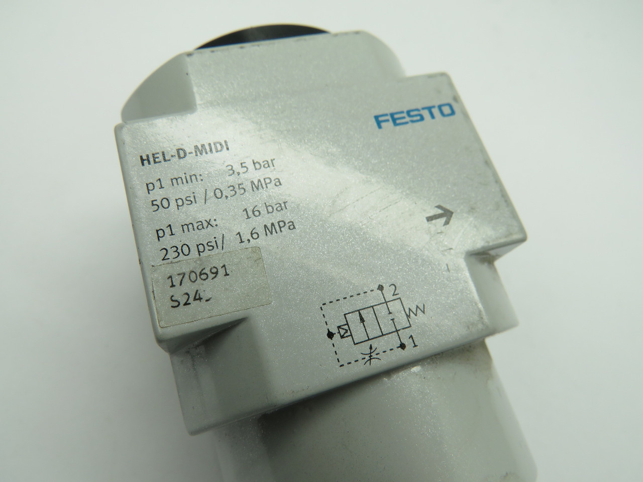 Festo 170691 HEL-D-MIDI Soft Start Valve 3.5-16bar With O-Ring USED