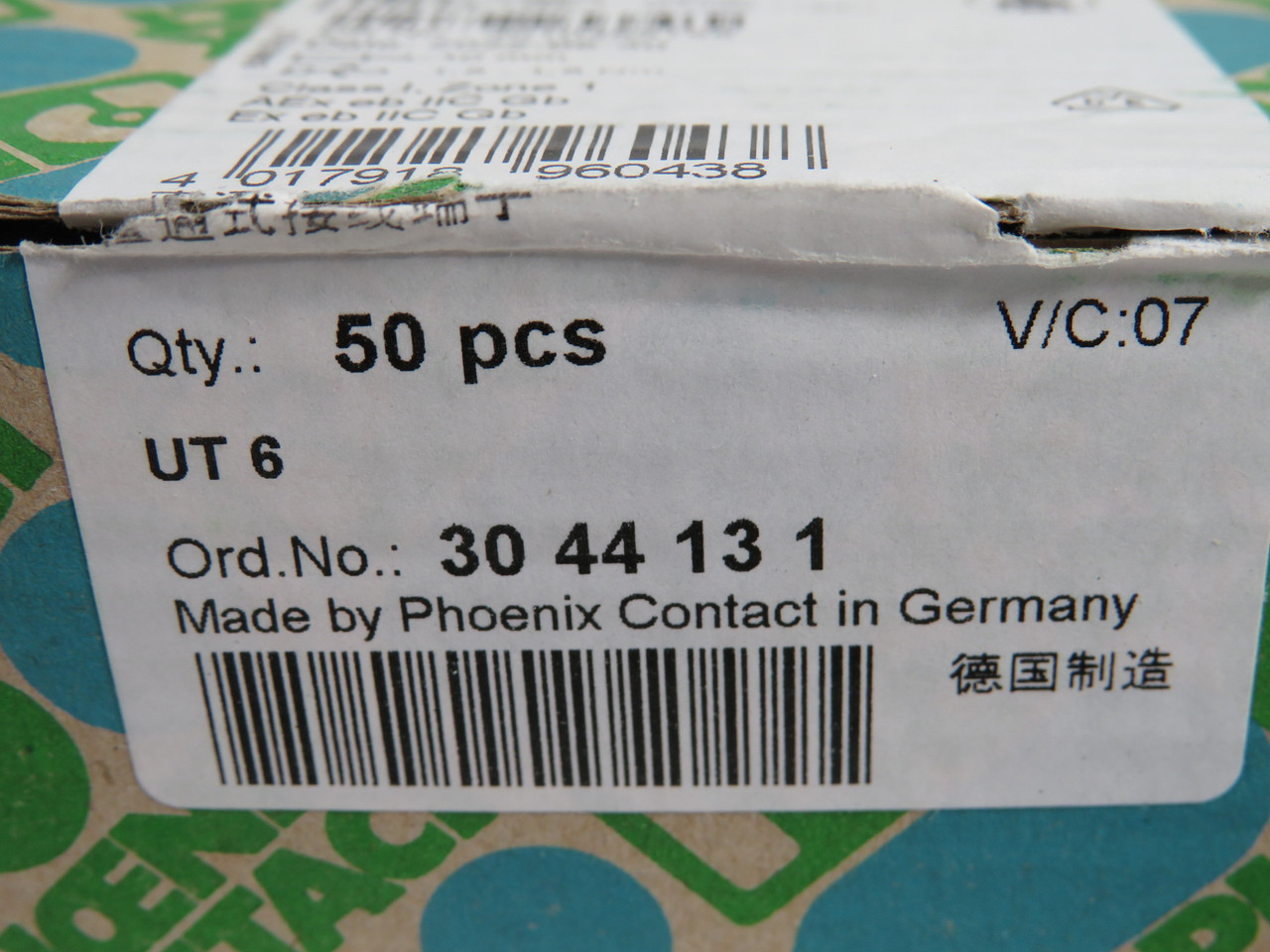 Phoenix Contact UT-6 Terminal Block 600/1000V 50A 24-8AWG Gray 50-Pack NEW