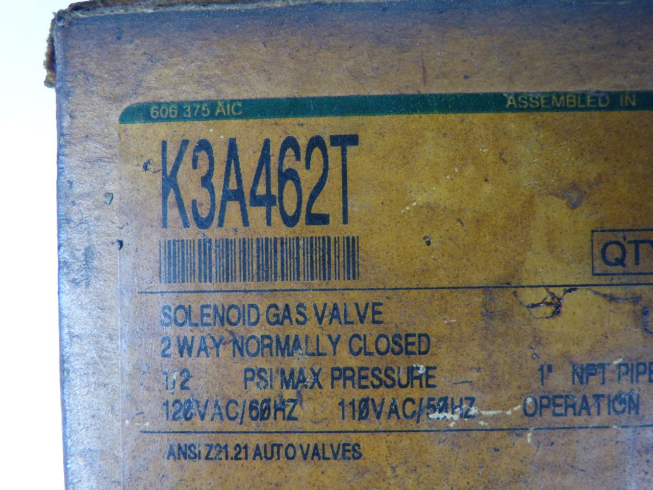 ITT General Controls K3A462T Aluminum Gas Shutoff Valve 1" NPT 120VAC ! NEW !