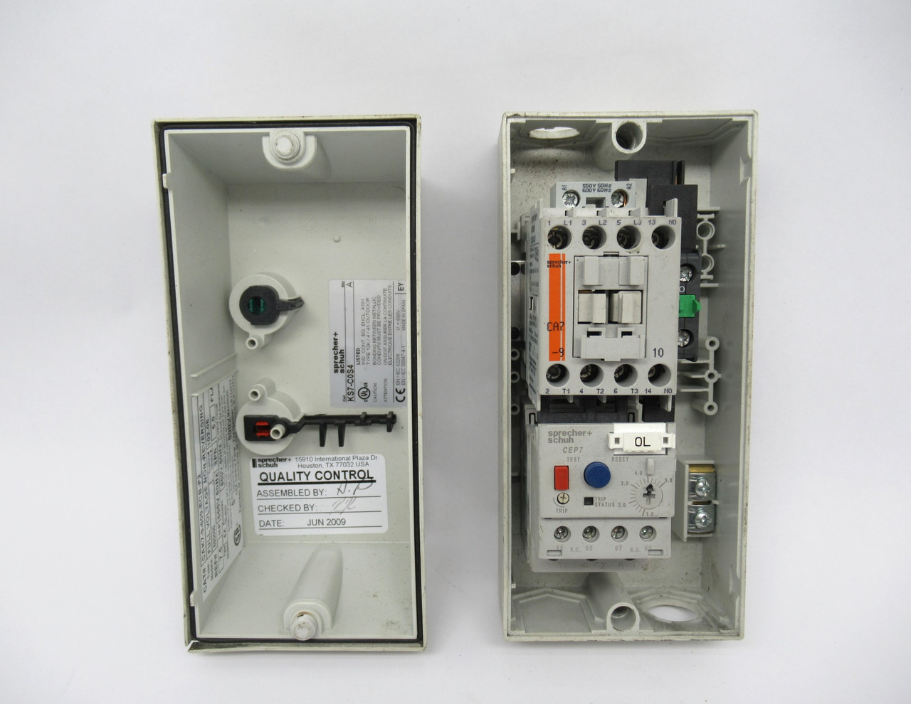 Sprecher + Schuh CAK7-9-600-ECB-P2 Enclosed Starter 600V 60HZ COSMETIC DMG USED