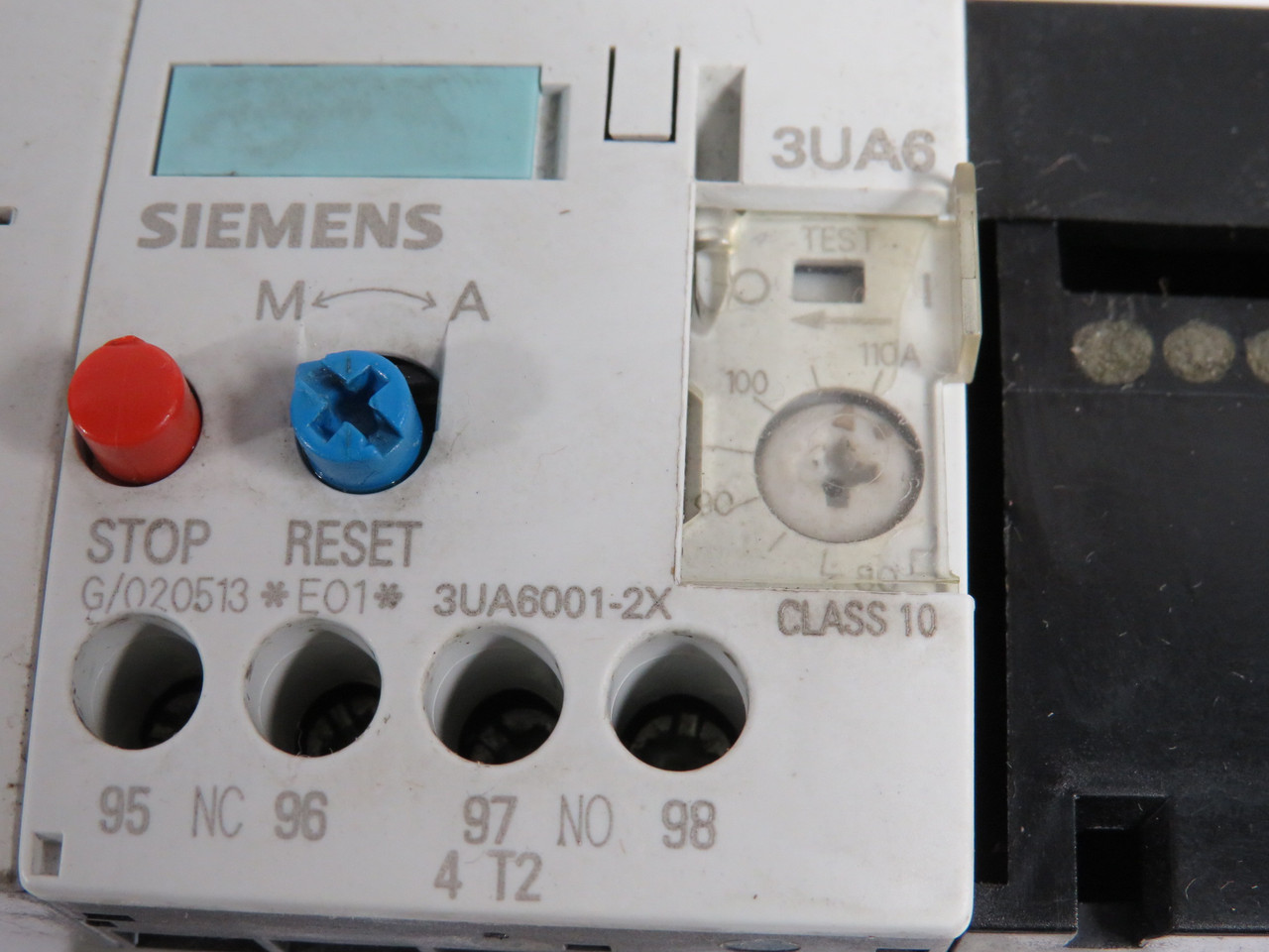Siemens 3UA6001-2X Thermally Delayed Overload Relay 80-110A USED