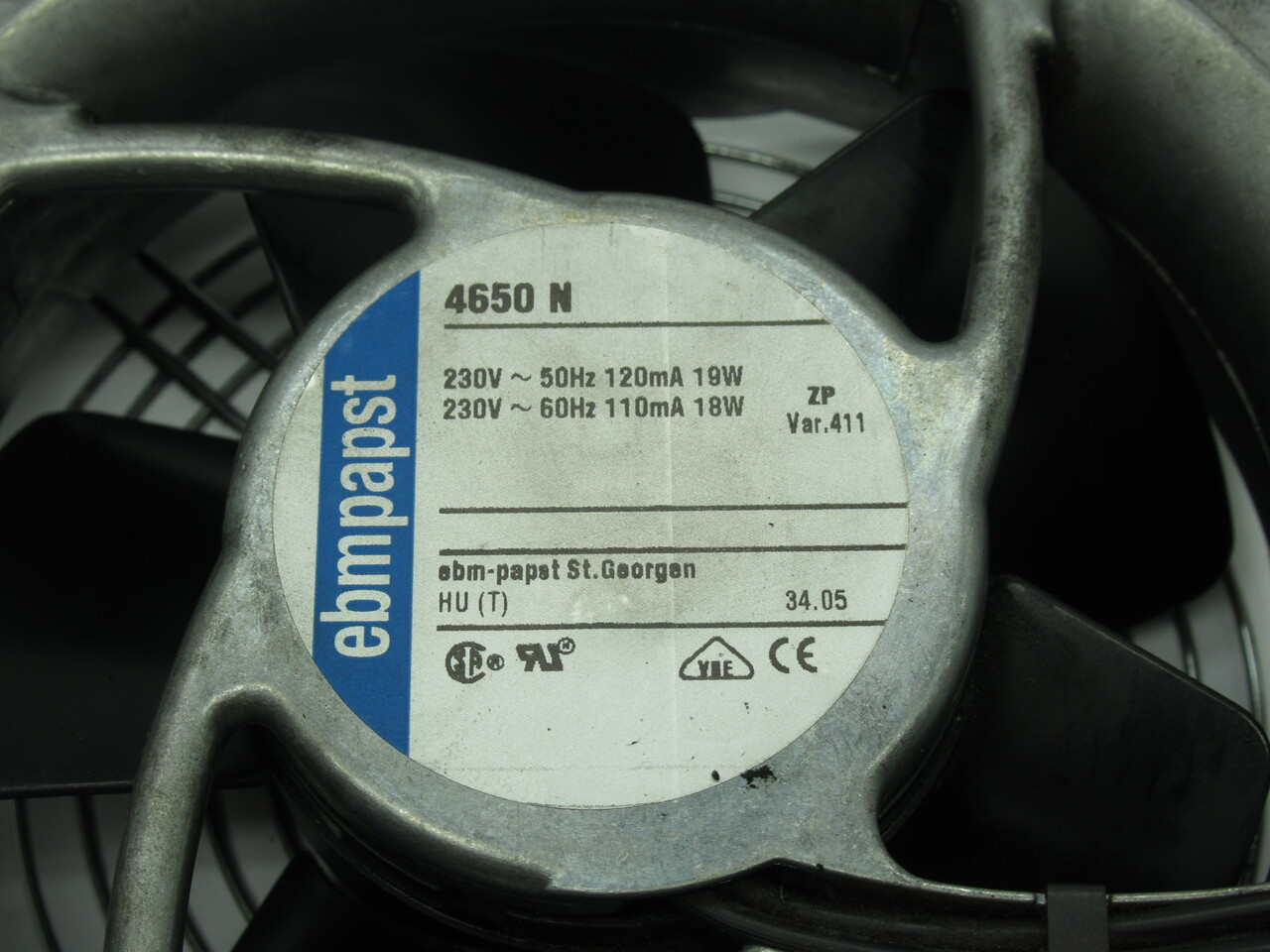 Ebm-Papst 4650-N Axial Fan 1Ph 230V 50/60Hz 120/110mA 19/18W USED