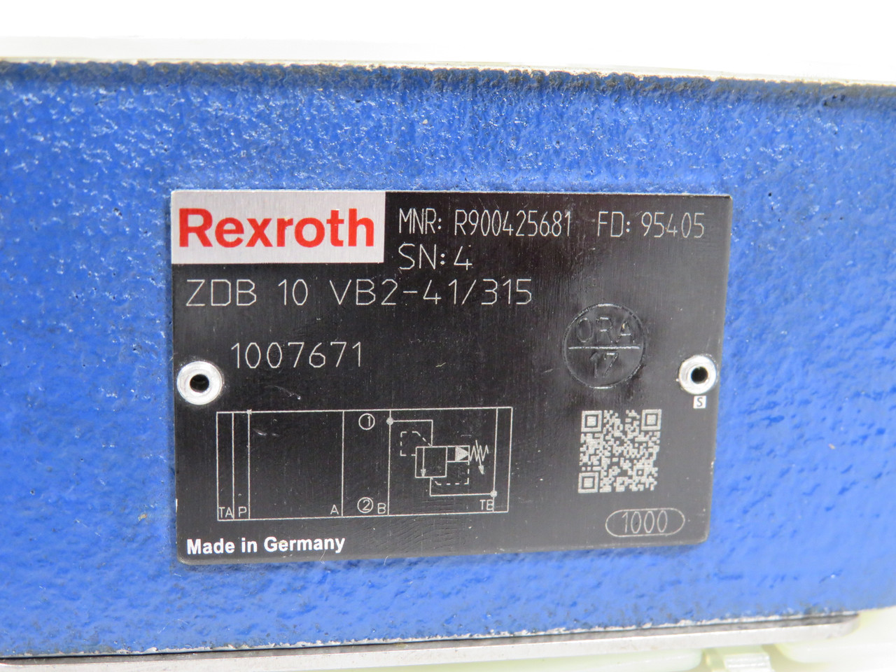 Rexroth R900425681 Pressure Relief Valve ZDB 10 VB2-41/315 NOP