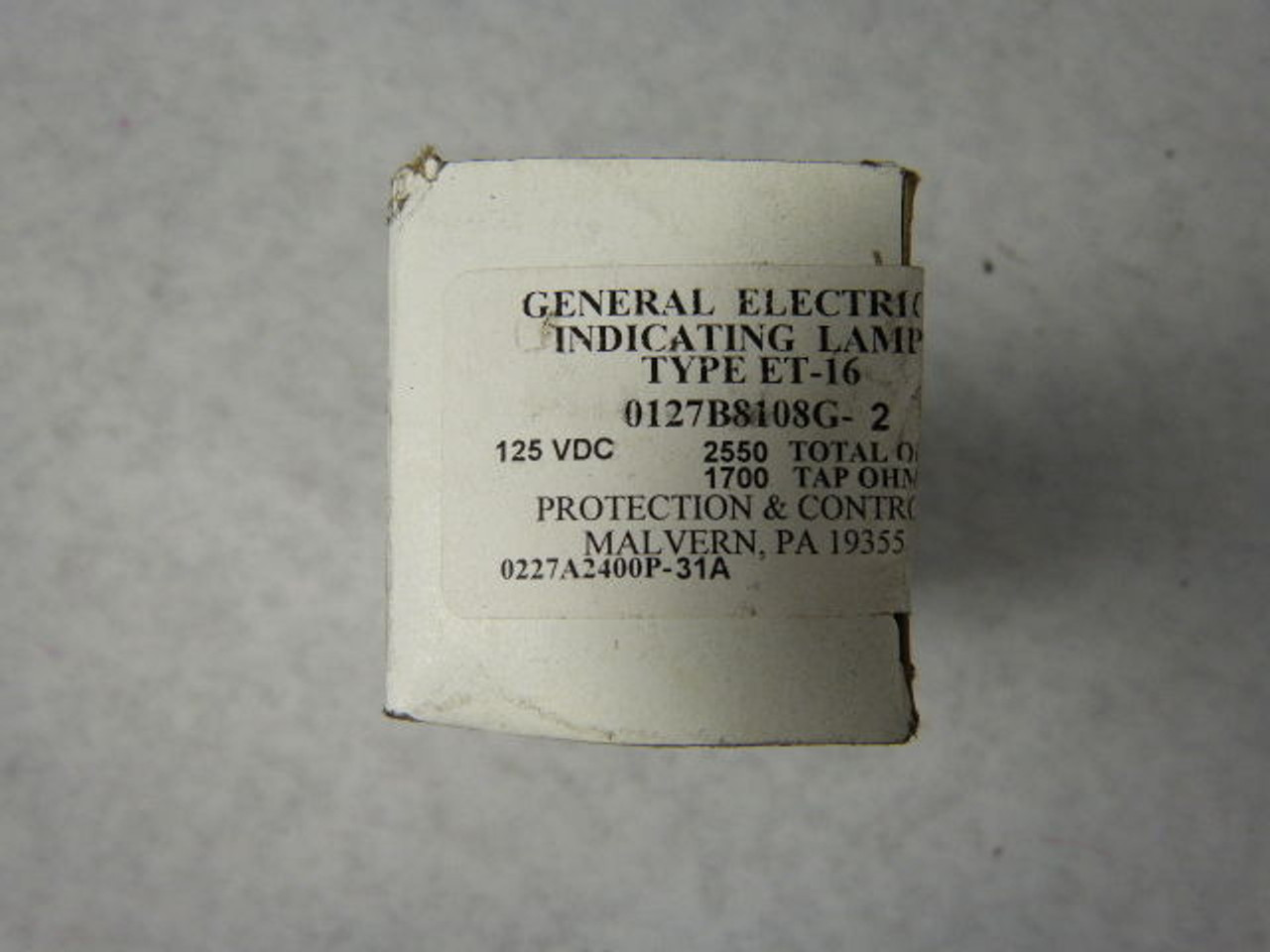 General Electric 0127B8108G-2 Indicator Lamp with Resistor 125VDC 2550Ohms NEW