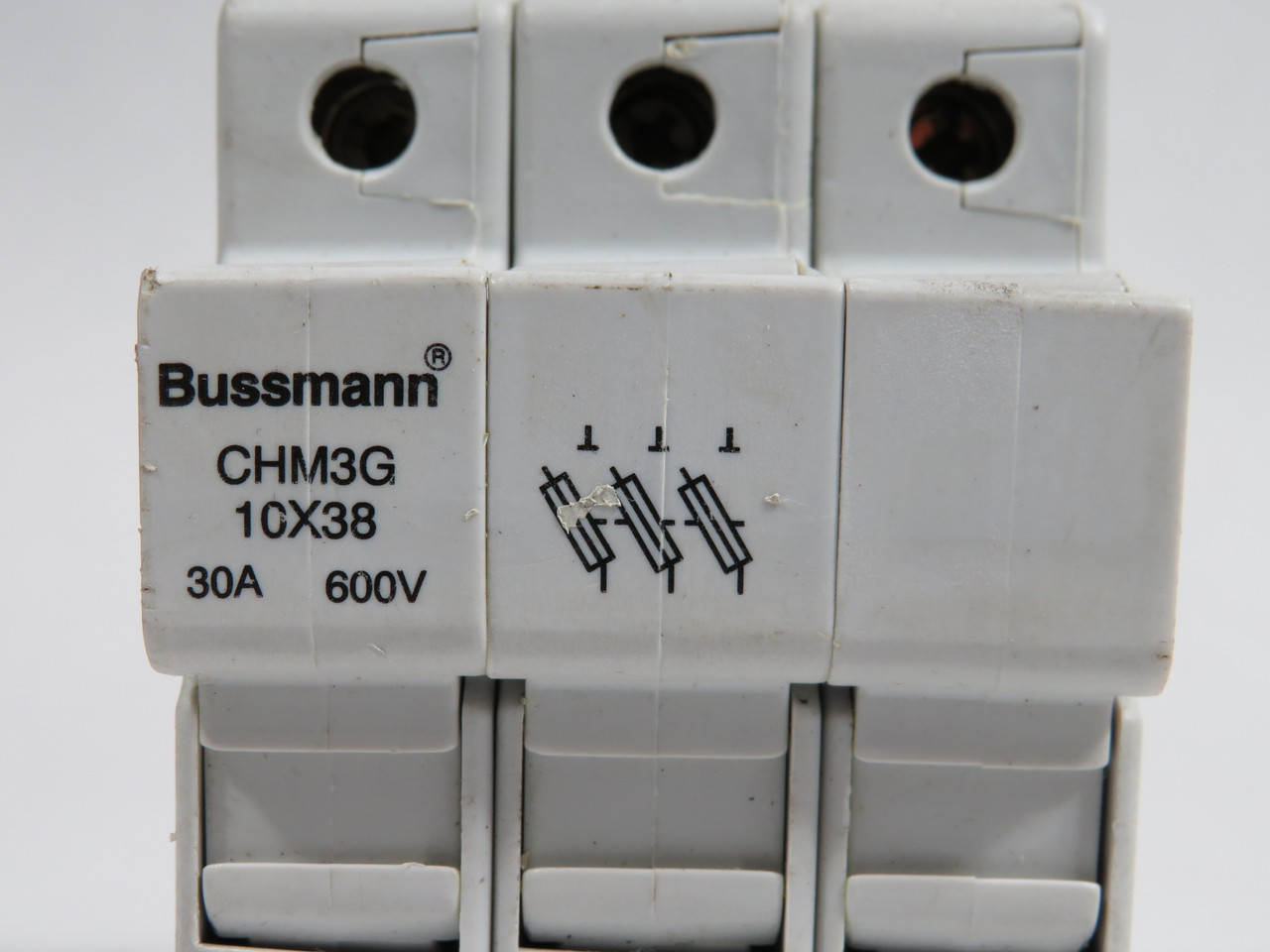 Bussmann CHM3G Fuse Holder 30A 600V 3 Pole USED