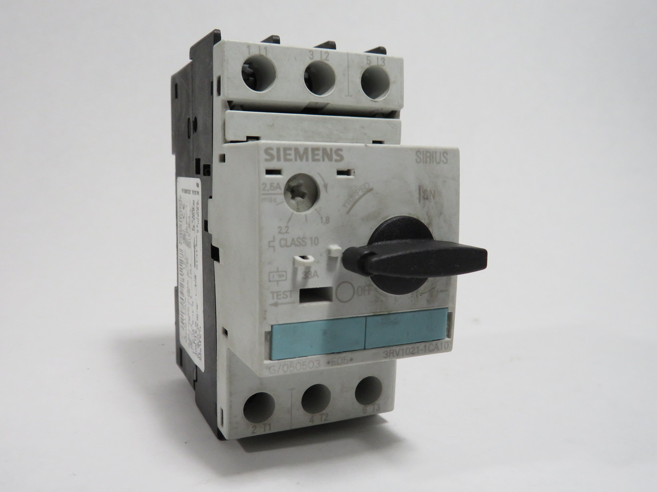 Siemens 3RV1021-1CA10 Circuit Breaker 1.8-2.5A 690V 3-Pole USED