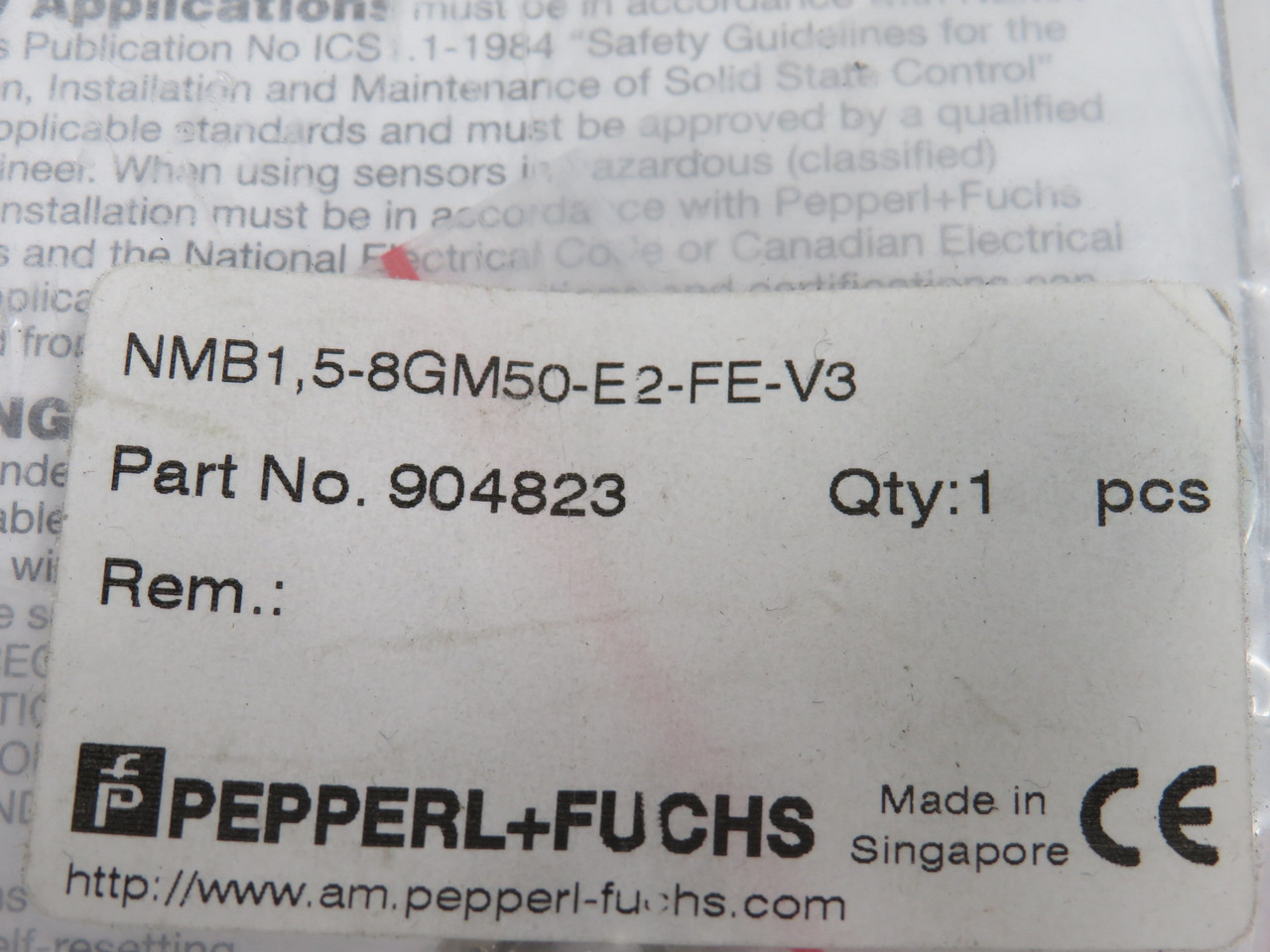 Pepperl+Fuchs NMB1.5-8GM50-E2-FE-V3 904832 Proximity Sensor 10-30VDC 100mA NWB