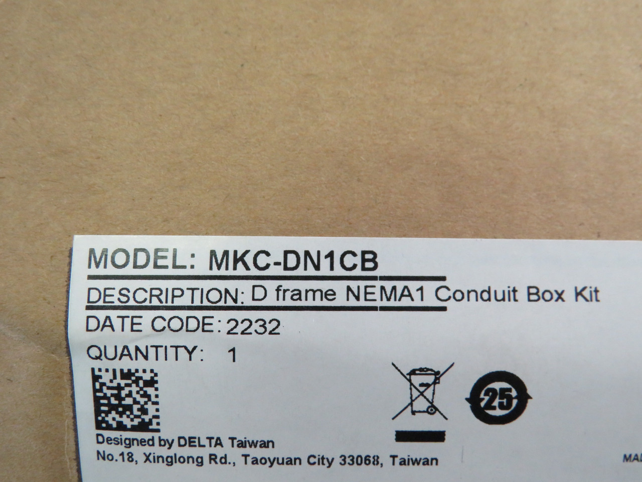 Delta MKC-DN1CB Conduit Box Kit for Frame D C2000 Plus Vector Control Drive NEW