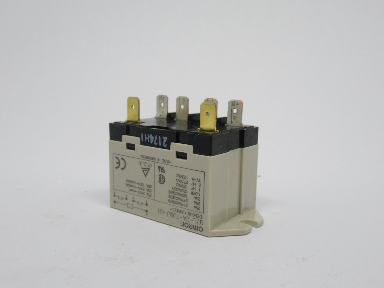 Omron G7L-2A-TUBJ-CB-DC24 Relay 24VDC 25A 120/277VAC 1HP/2HP NOP