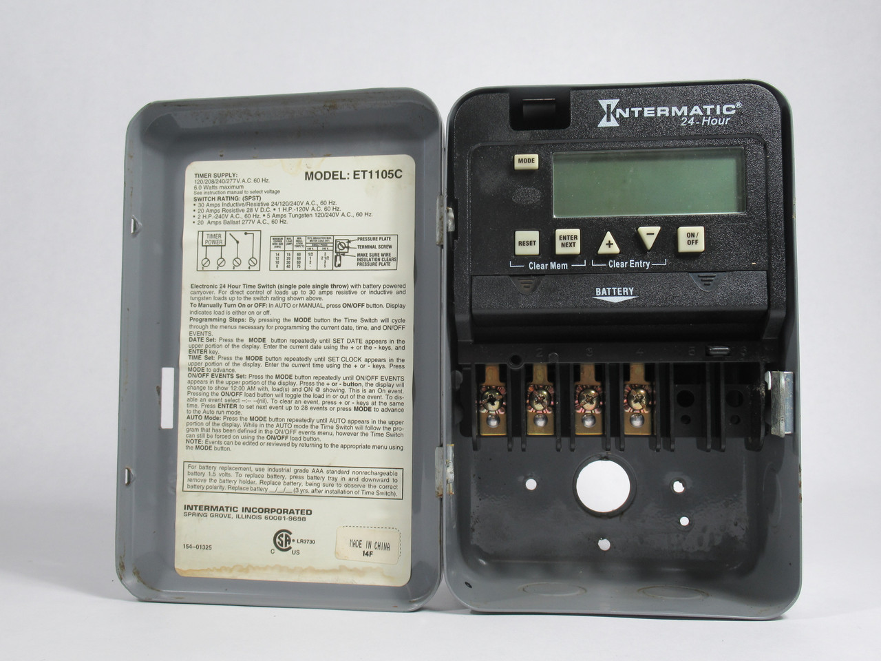 Intermatic ET1105C 24-Hour Electronic Time Switch 1m to 23 Hours 59 Minutes USED
