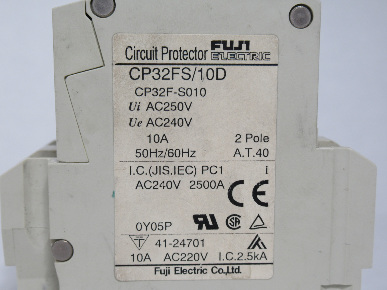 Fuji CP32FS/10D Circuit Protector 10A 240V 2-Pole CP32F-S010 USED