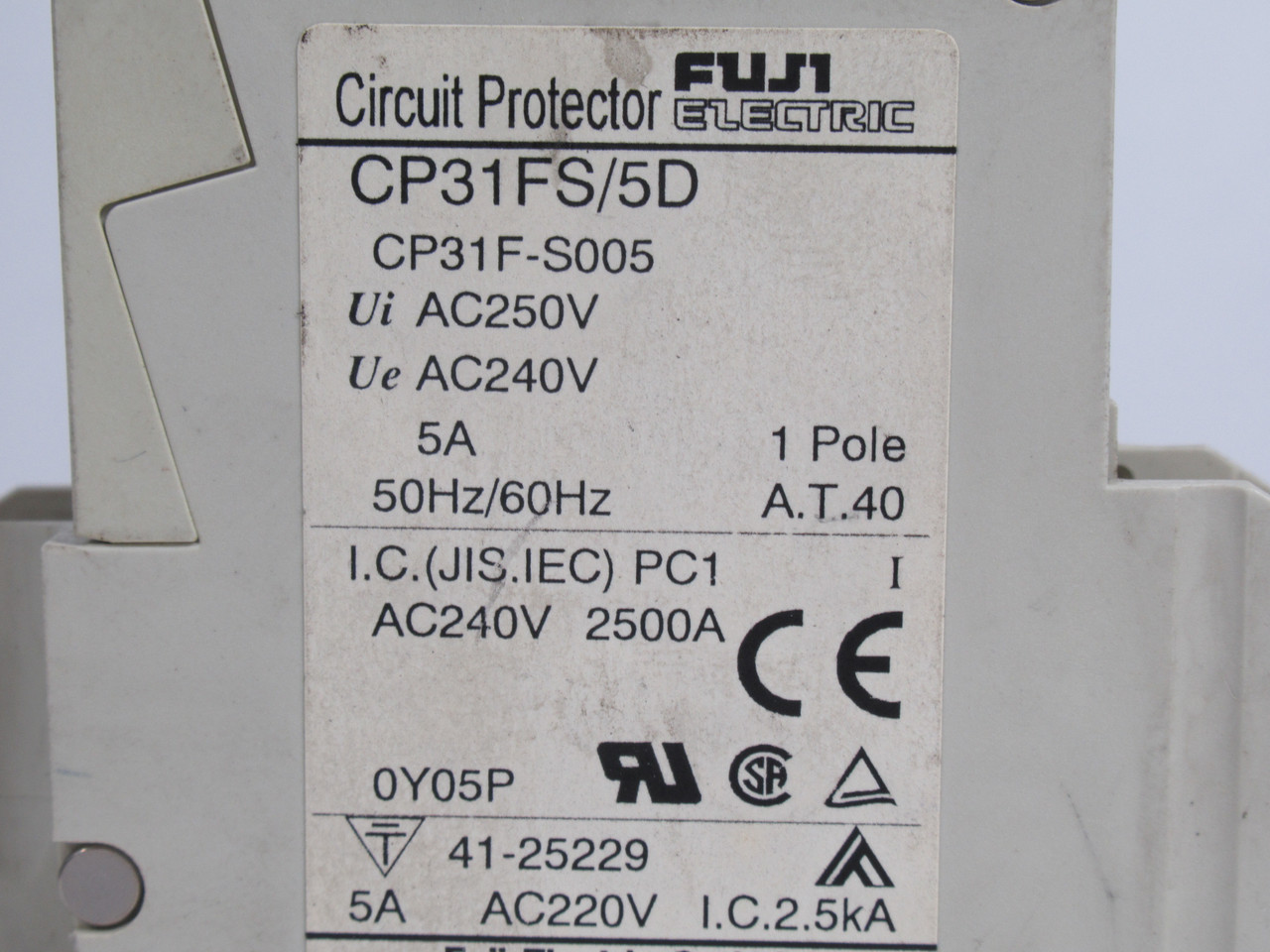 Fuji CP31FS/5D Circuit Protector 5A 240V 1-Pole CP31F-S005 USED