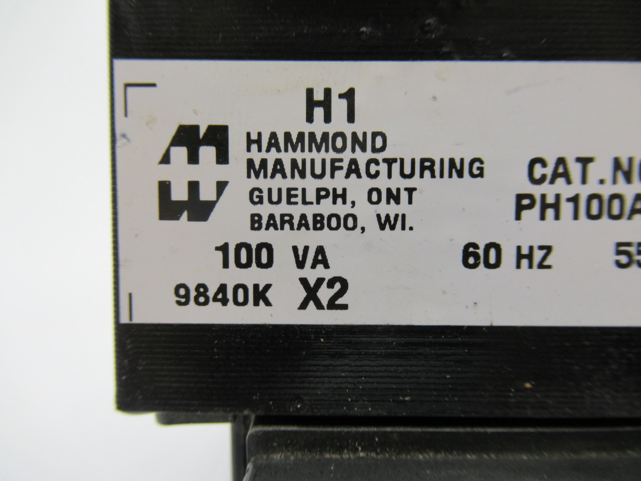 Hammond PH100AM Transformer 100VA Pri 600V Sec 240V 60Hz