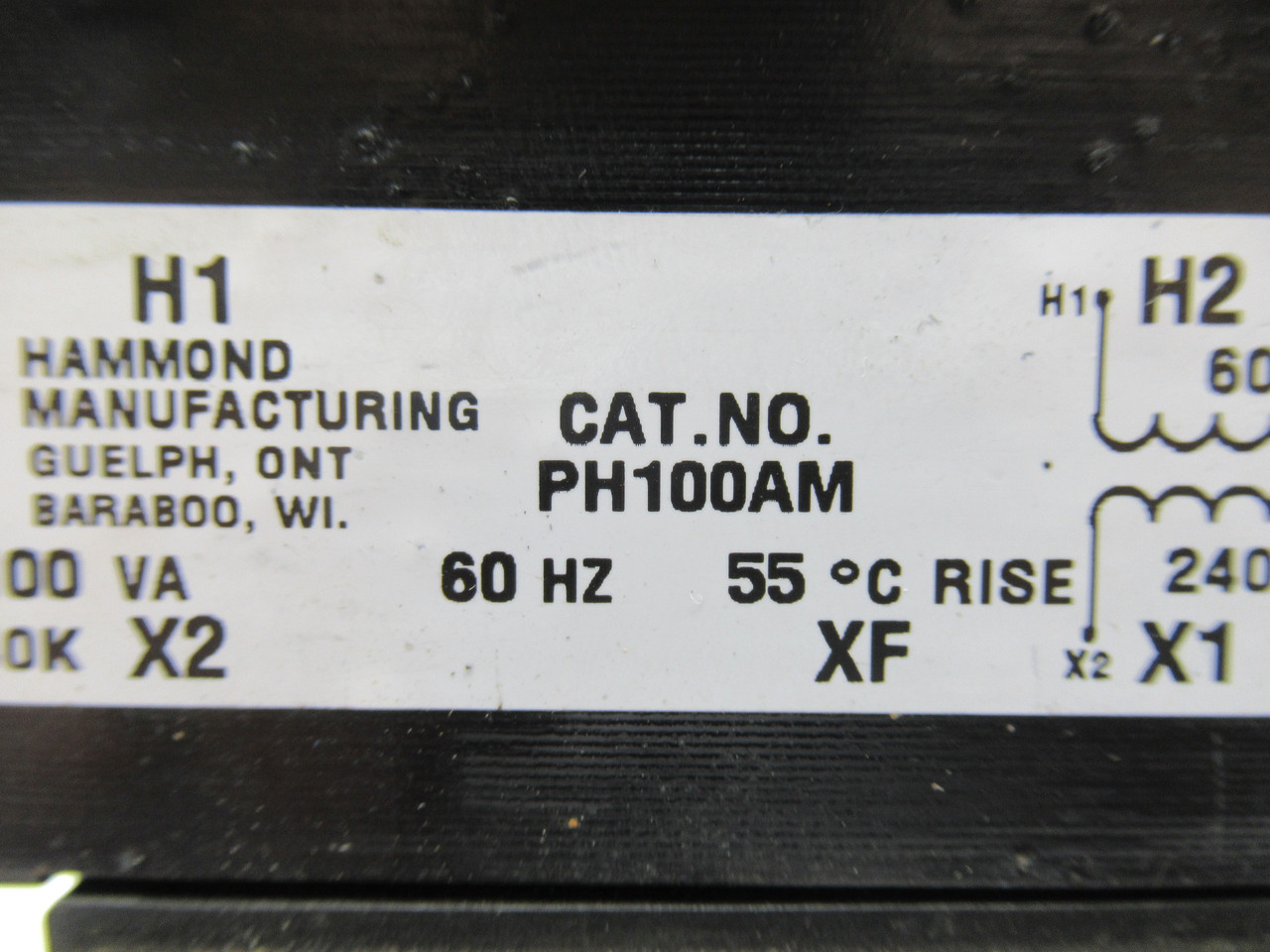 Hammond PH100AM Transformer 100VA Pri 600V Sec 240V 60Hz