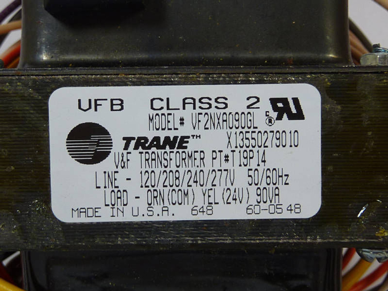 Trane Transformer 90VA 120-277V 4A TRR00974 USED