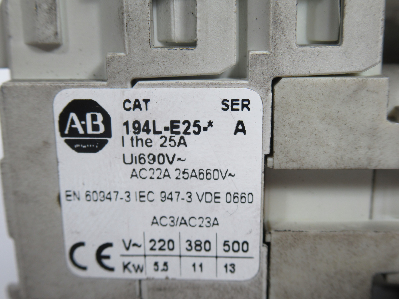 Allen-Bradley 194L-E25-1754 Load Switch Series A 25A 690V 3 Pos MODIFIED USED