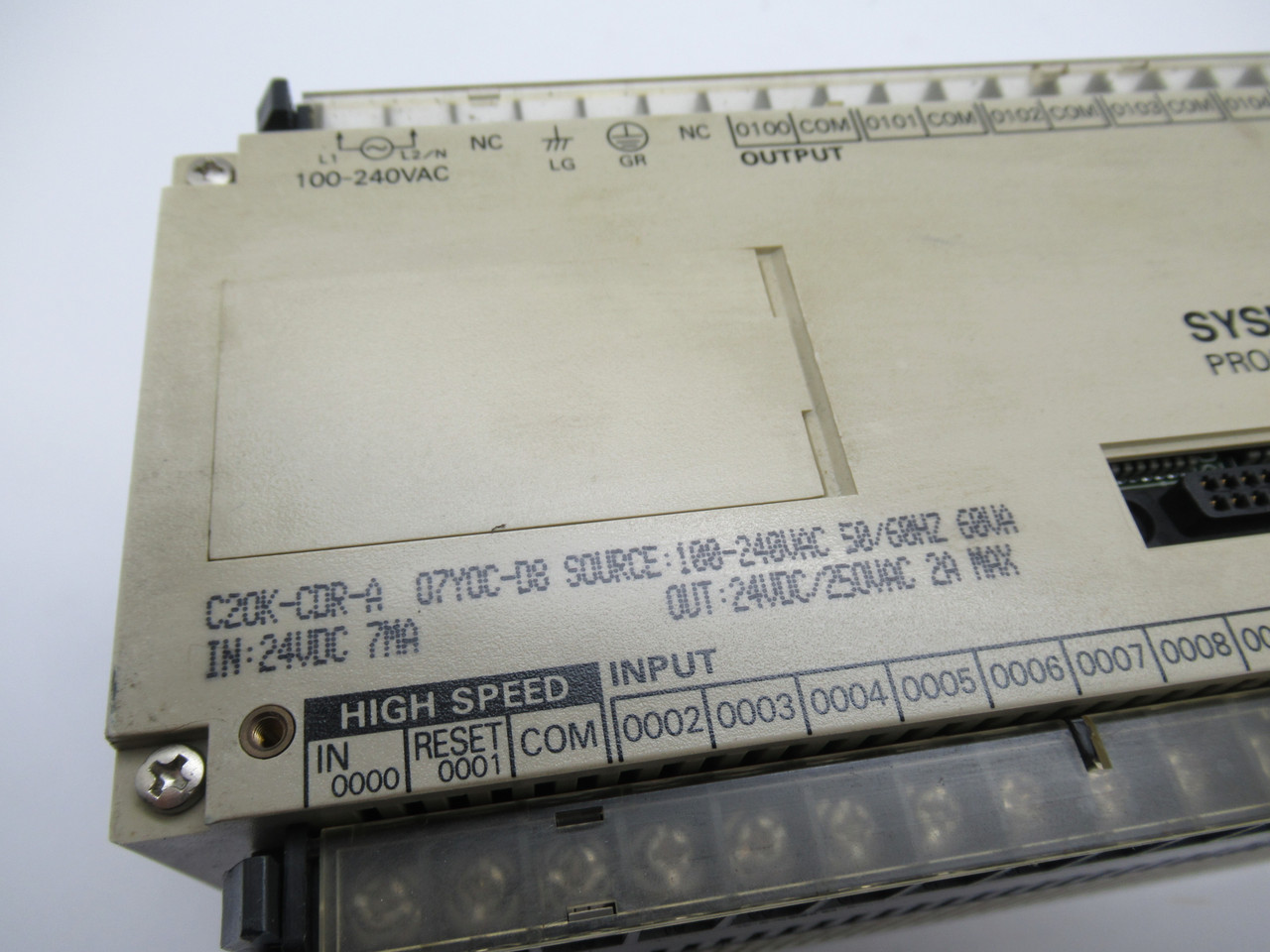 Omron C20K-CDR-A Programmable Controller 24VDC 100-240VAC 50/60HZ USED