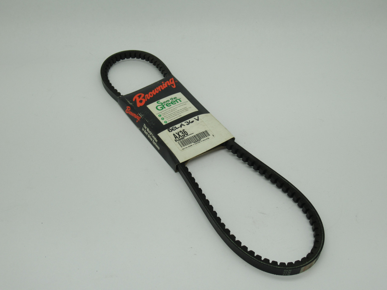 Browning AX36 Cogged V-Belt 38"L 1/2"W 5/16"Thick NEW