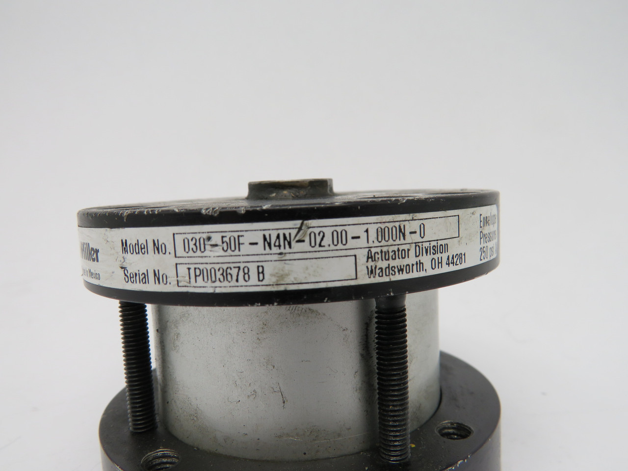 Miller 030-50F-N4N-02.00-1.000N-0 Hydraulic Cylinder 250Psi COSMETIC DAMAGE USED