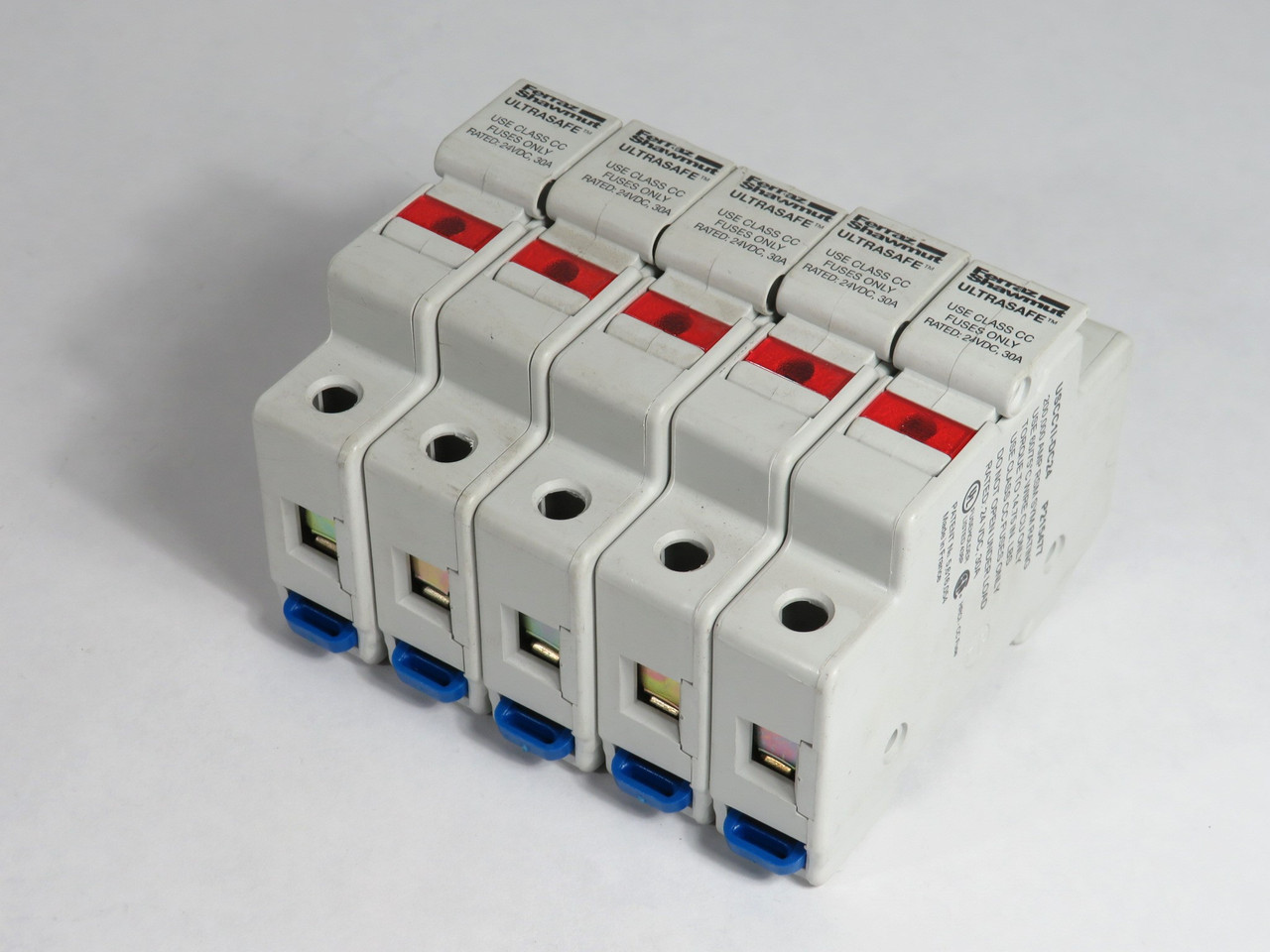 Ferraz Shawmut USCC1I-DC24 Fuse Holder 30A 24VDC 1-Pole Class CC Lot of 5 USED