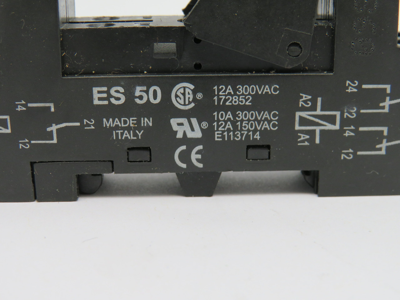 Elesta ES-50 Relay Socket 12A 300VAC Holder Only USED