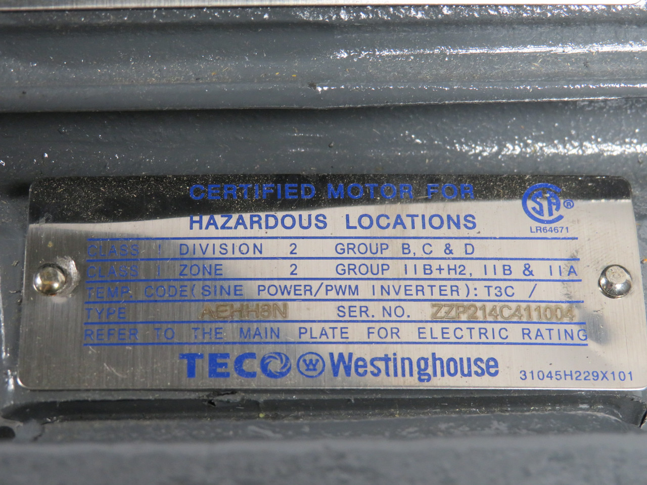 TECO-Westinghouse 1.5HP 1730RPM 575V 145TC TEFC 3Ph 1.66A 60Hz NOP