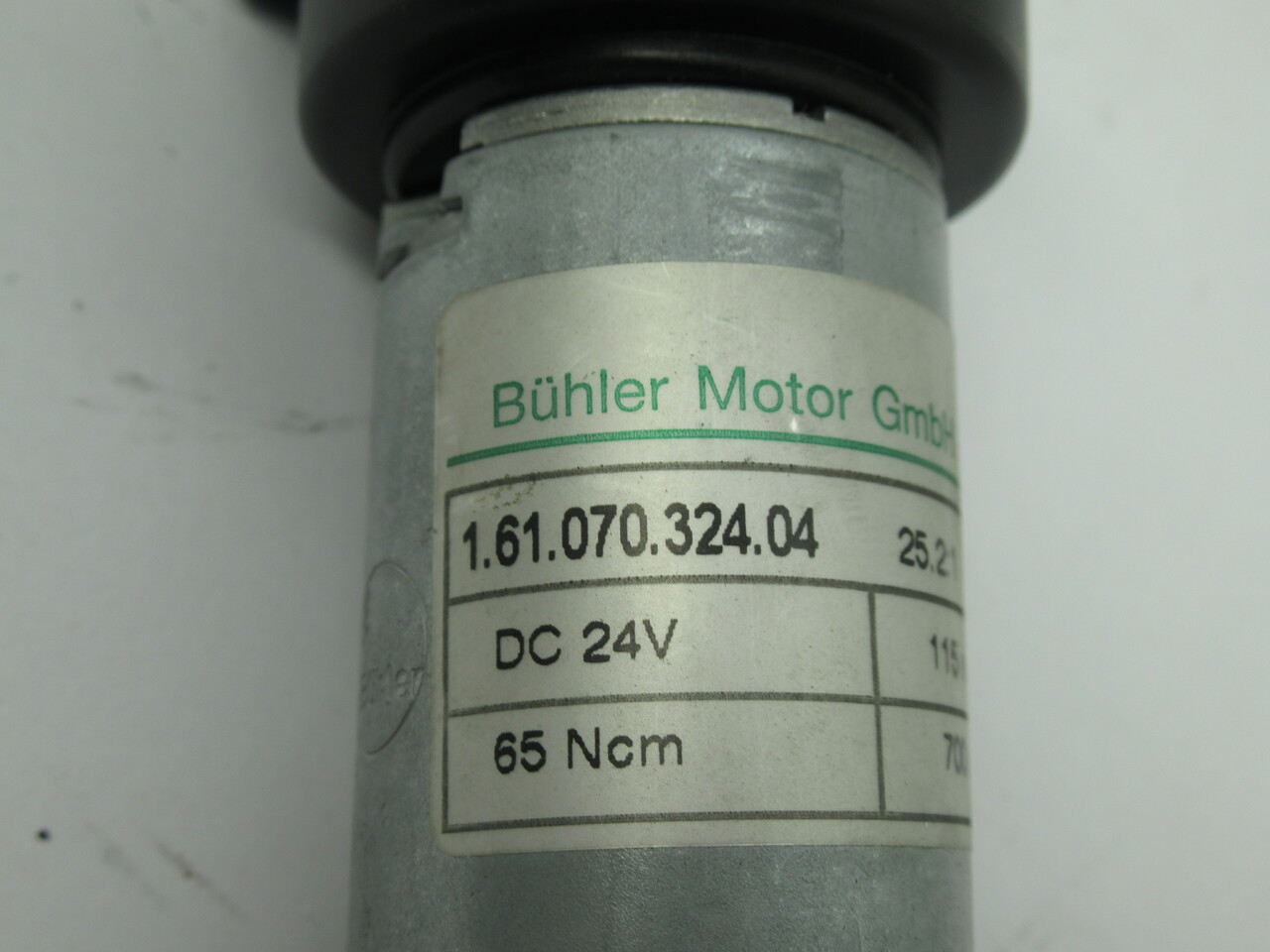 Buhler Motor DC Motor w/ Planetary Gear 25.2:1 343/5 65Ncm 115RPM 24VDC USED