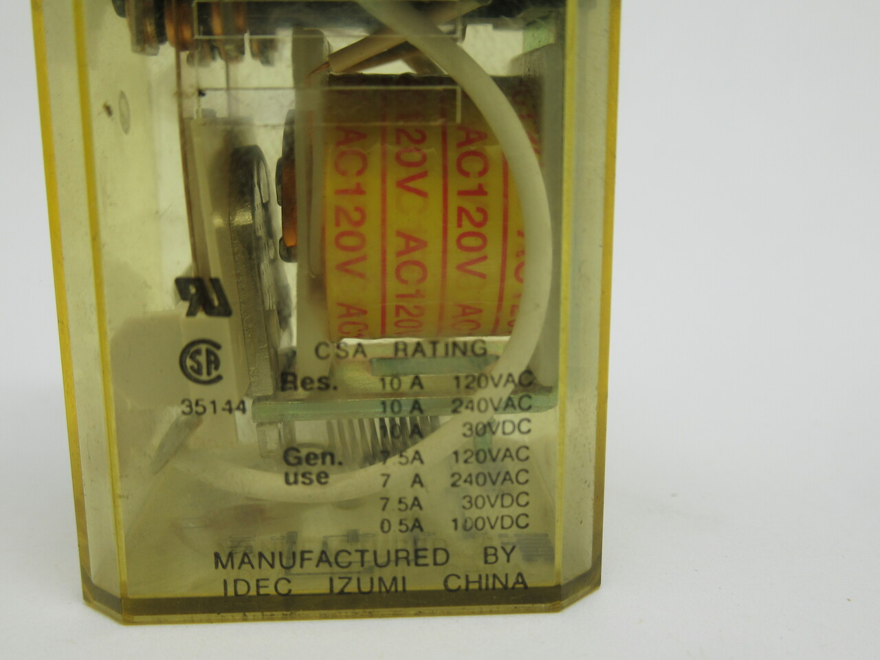 IDEC RR2BA-U-AC120 Relay 120VAC 50/60Hz 10A 8-Blade USED