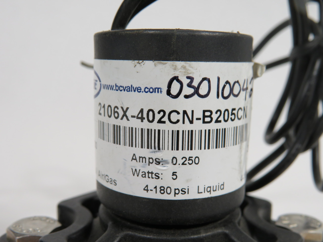 BC Valve 2106X-402CN-B205CN Solenoid Valve 24V 50/60Hz 4-180psi SHELF WEAR NOP