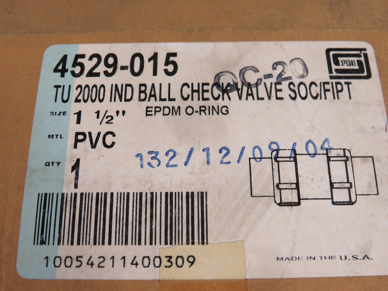 Spears 4529-015 True Union 2000 PVC Ball Check Valve 1-1/2" SOC/FIPT NEW