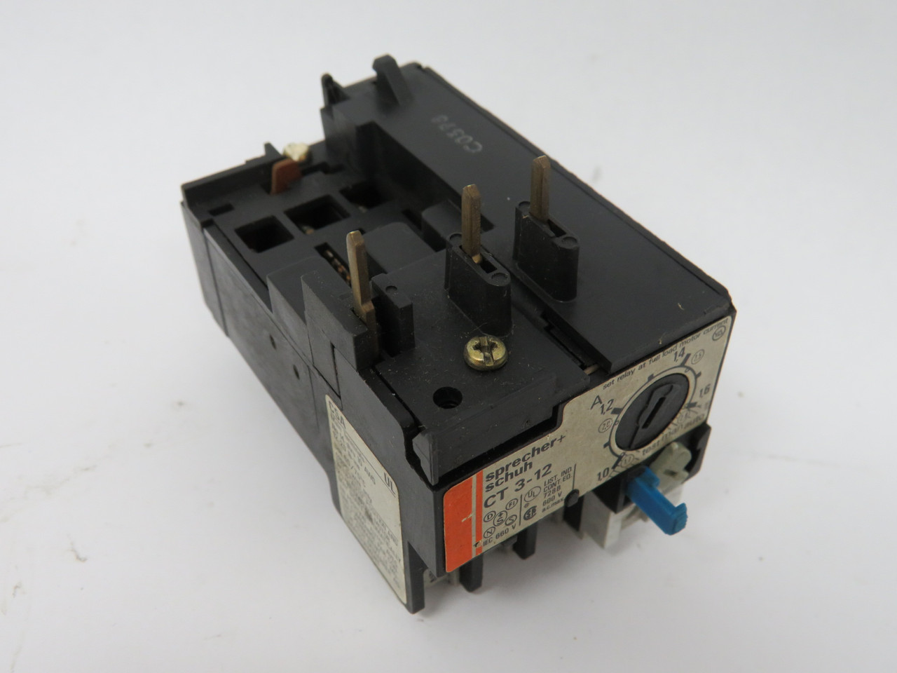 Sprecher + Schuh CT3-12-1.6 Thermal Overload Relay 1.0-1.6Amp USED
