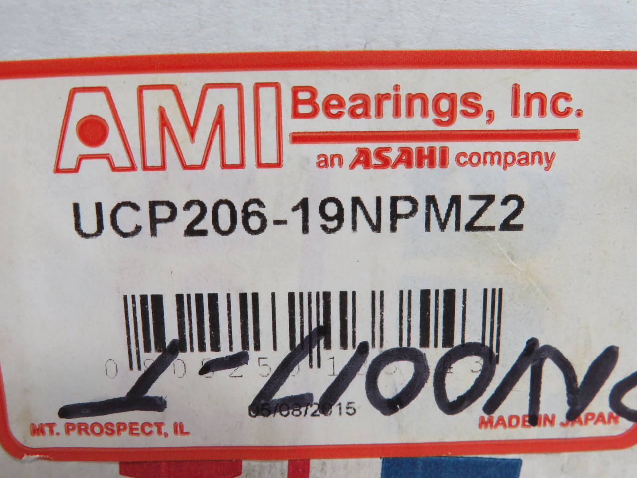 AMI UCP206-19NPMZ2 Pillow Block Bearing 1-3/16" ID 2-Bolt SEALED BOX NEW