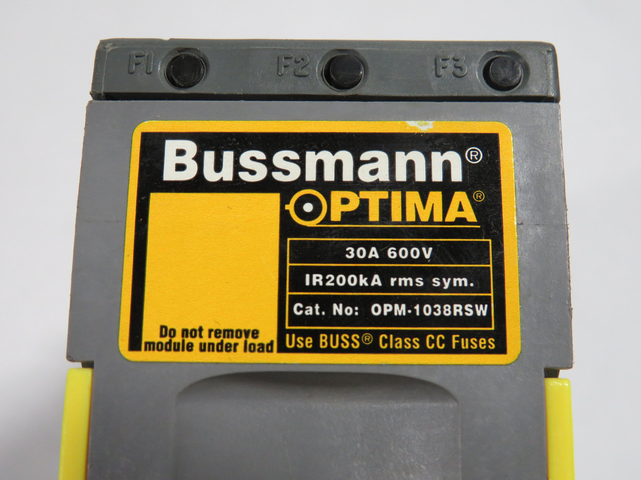 Bussmann OPM-1038RSW Fuse Block w/ Disconnect Switch 30A 600V 3-Pole USED