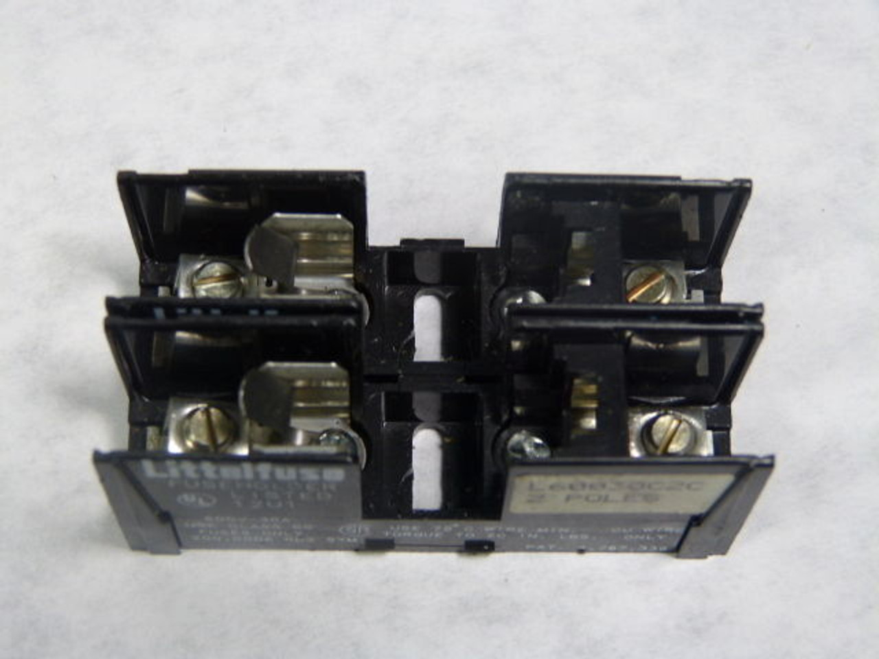Littelfuse L60030C2C Class CC Box Lug Terminal Fuse Holder 2P 30A 600V USED