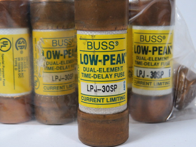 Low-Peak LPJ-30SP Time Delay Fuse 30A 600V Lot of 10 USED