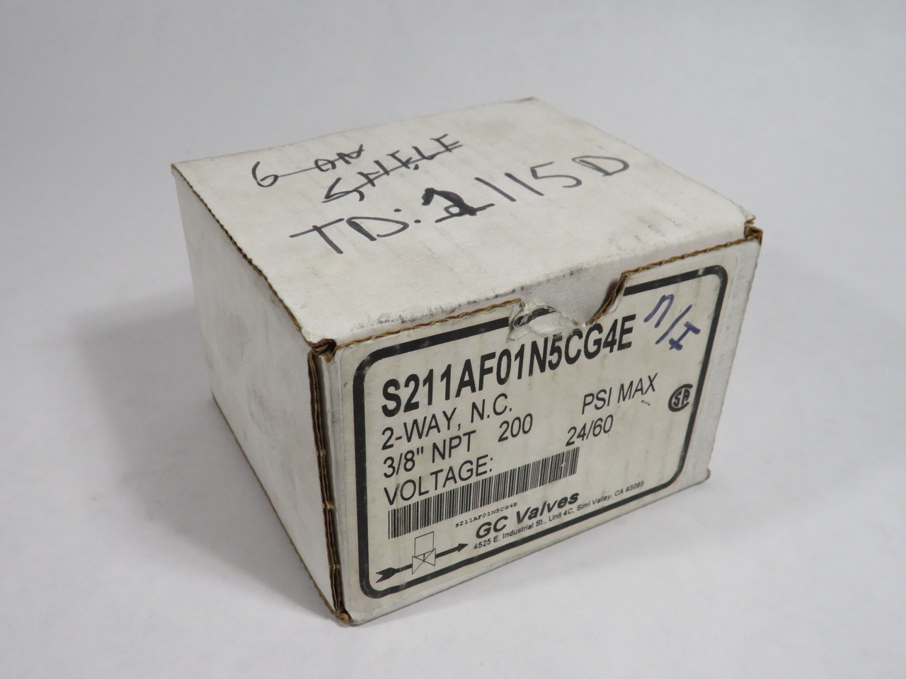 GC Valves S211AF01N5CG4E Solenoid Valve 24V 60Hz 3/8" NPT 200psi Air/Gas NEW