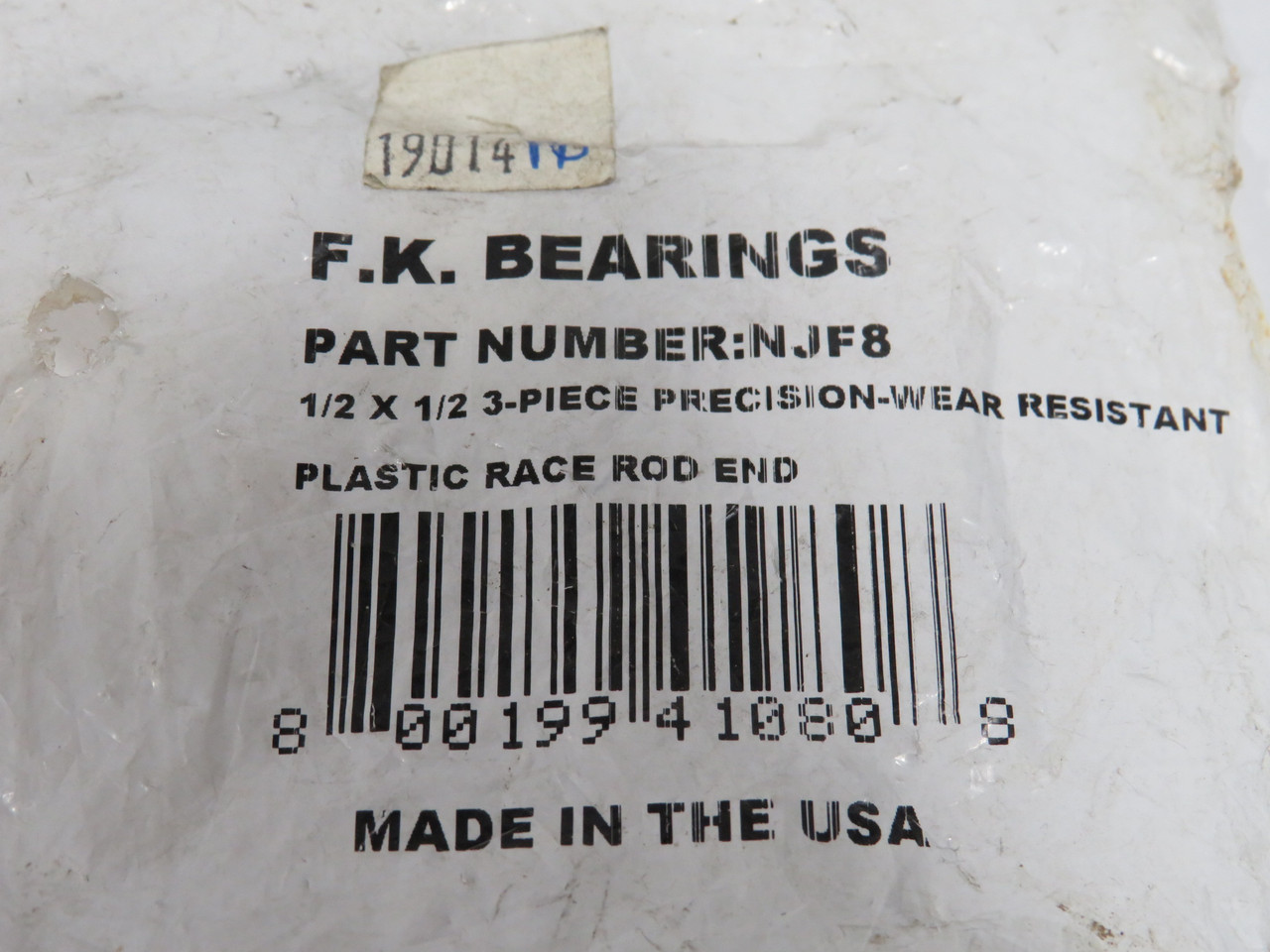 FK Bearings NJF8 Rod-End Bearing Right-Hand 1.312"OD 0.5"ID 0.625"W BAG DMG NWB