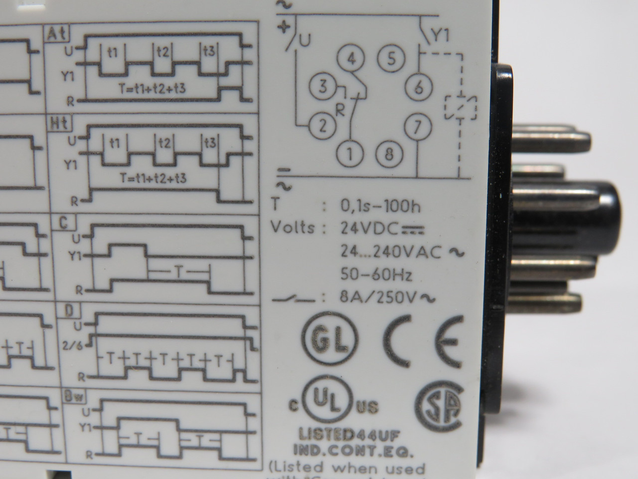 Crouzet 88867105 Timer Relay OUR1 24VDC 8A 8-Pin 0.1-100hr SHELF WEAR NEW