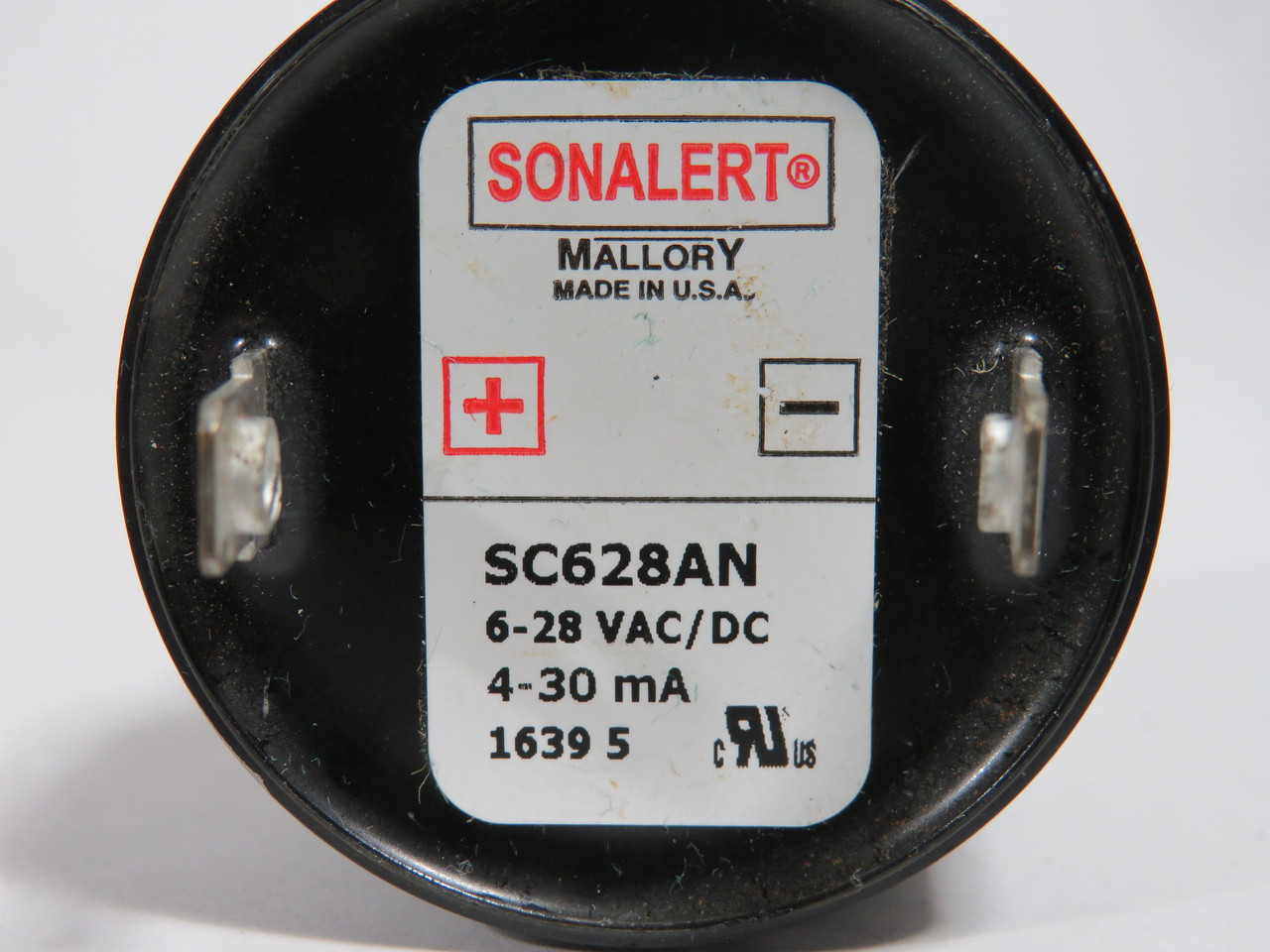 Mallory SC628AN Sonalert Piezo Transducer 6-28VAC/DC 4-30mA MISSING SCREWS USED
