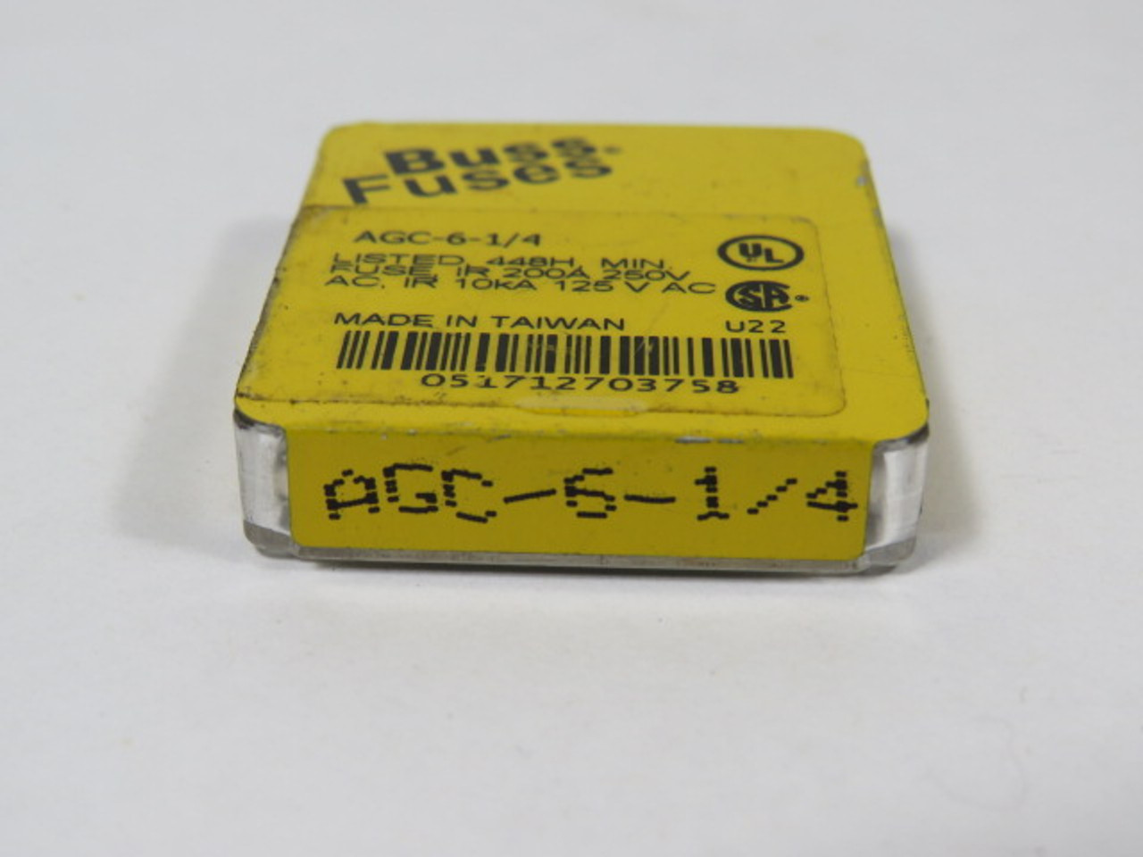 Bussmann AGC-6-1/4 Fast-Acting Glass Fuse 6-1/4A 250V 5-Pack ! NEW !
