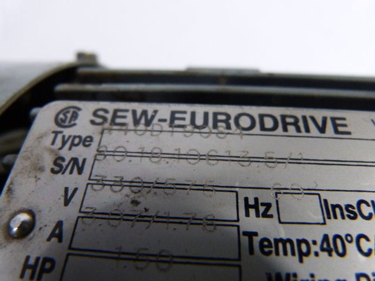 Sew-Eurodrive 1.5HP 1720RPM 330/575V TEFC 3Ph 3.07/1.76A 60Hz USED