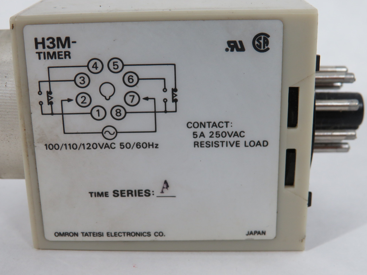 Omron H3M Series A Solid State Timer DPDT 0.05-30Hrs 100/110/120VAC 50/60Hz USED