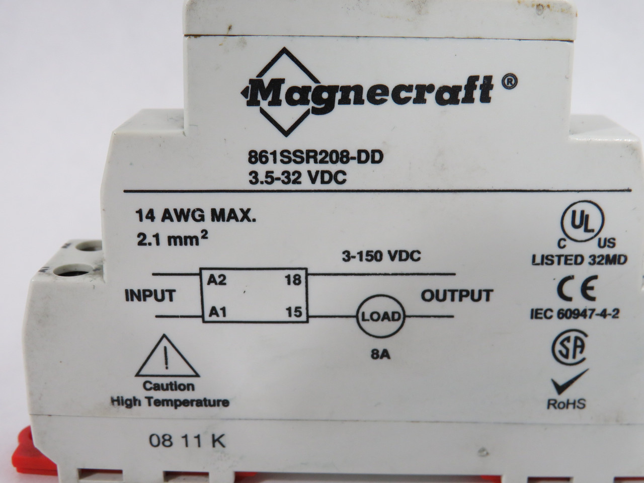 Magnecraft 861SSR208-DD Solid State Relay 3.5-32VDC 8A@3-150VDC 1NO USED