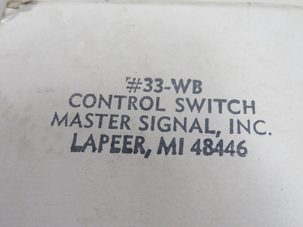 Master Signal #33-WB Air Control Switch WashTec 0040-1695 DAMAGED BOX NEW