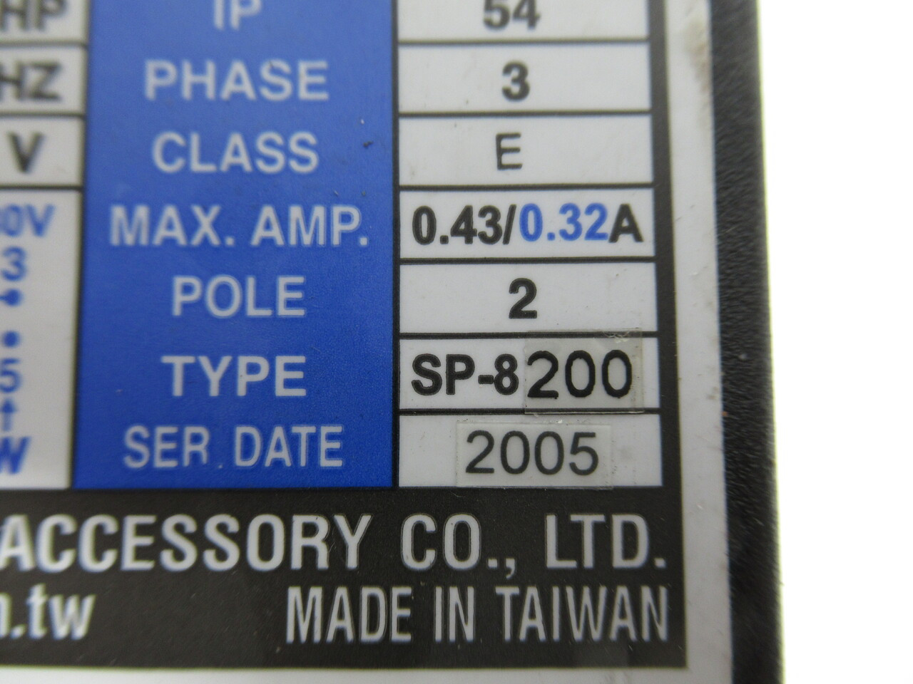 Flair Industry SP-8200 Coolant Pump 1/8HP 230-240/460-480V 3Ph 0.43/0.32A NOP