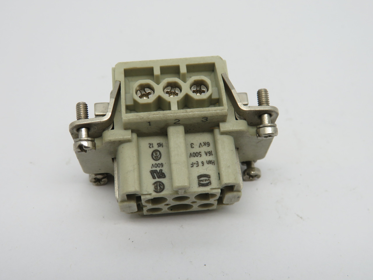 Harting 09330062702 Female Crimp Insert 6 Contacts 16A 500V HAN 6 E-F USED