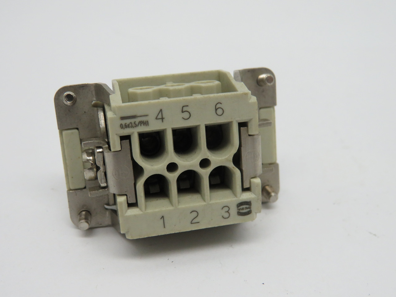 Harting 09330062702 Female Crimp Insert 6 Contacts 16A 500V HAN 6 E-F USED