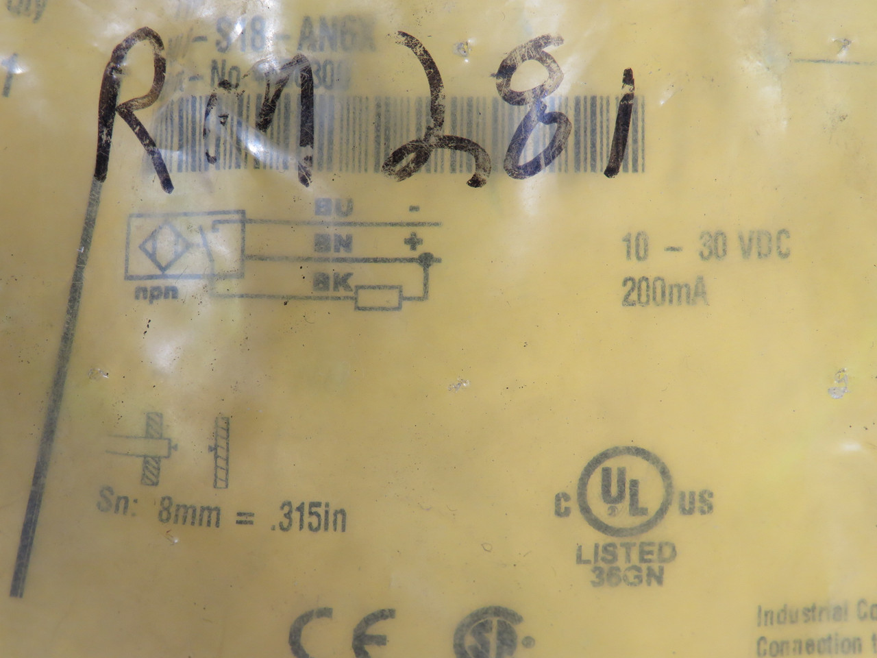 Turck NI8-S18-AN6X 4656300 Proximity Sensor 10-30VDC 200mA 8mm BAG DAMAGE NWB