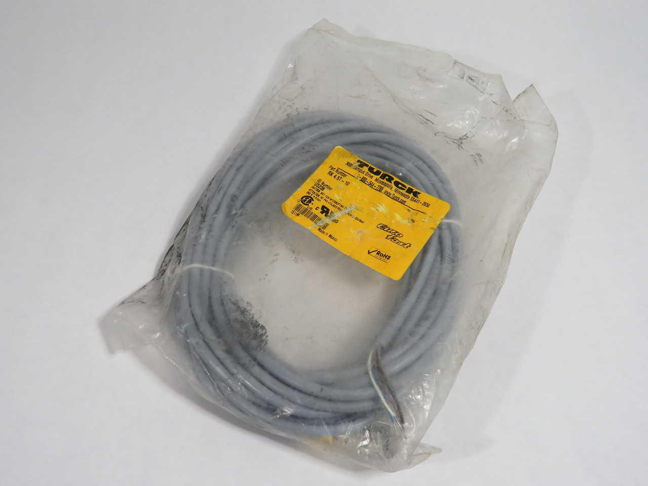 Turck RK4.5T-10 Actuator and Sensor Cable 5-Conductor 22AWG 10m DAMAGED BAG NWB