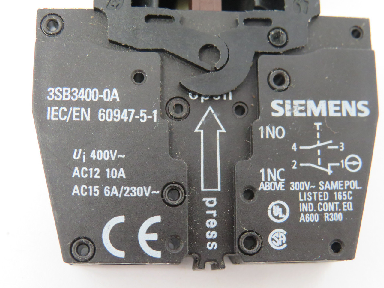Siemens 3SB3201-0AA61 White Momentary Push Button 1NO 1NC USED